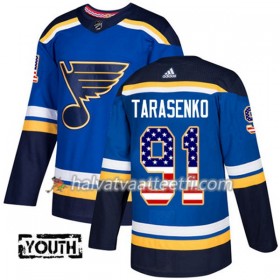 Lasten NHL St. Louis Blues Pelipaita Vladimir Tarasenko 91 Adidas 2017-2018 Blue USA Flag Fashion Authentic